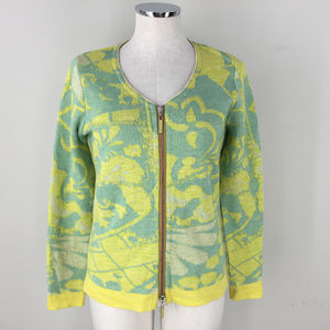 Eva Claudi Dansih Sweater Cardigan zip M Yellow